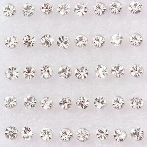 Crystal Clear Round Stud Earrings - 20 Pack